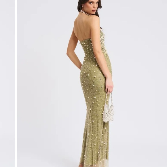 Miss Circle Ginny Pearl Embellished Backless Gown - Picture 2 of 9